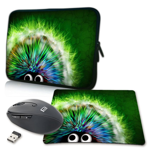 PEDEA Design Tasche 15, Maus + Pad, green hedgehog
