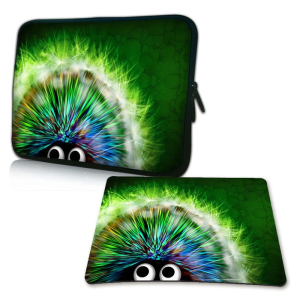 PEDEA Design Tasche 15 / Mauspad, green hedgehog