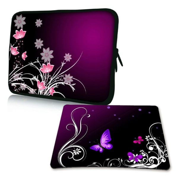 PEDEA Design Tasche 10 / Mauspad, purple butterfly