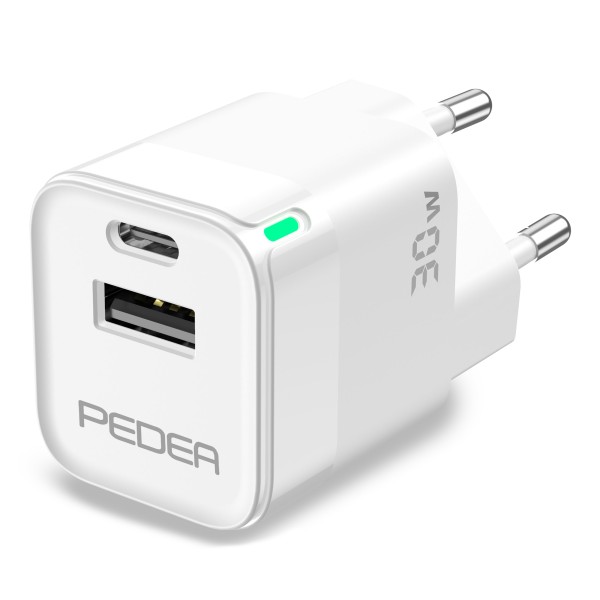 PEDEA Dual Mini Reiselader 30W USB-C (PD), weiß